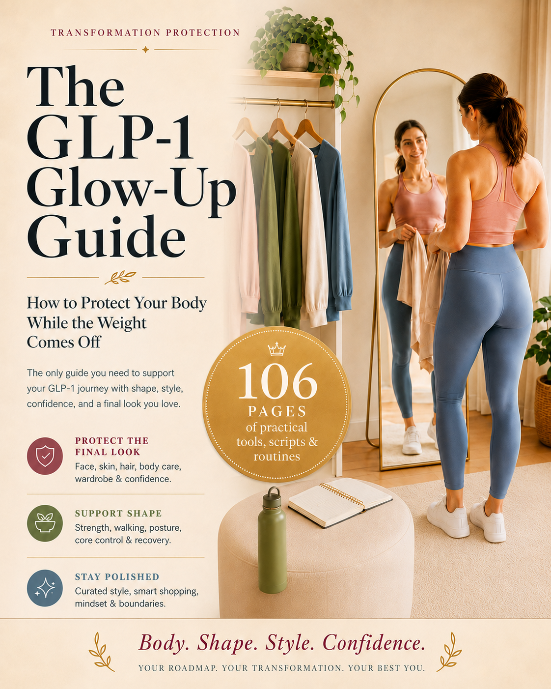 The GLP 1 Glow Up Guide transformation protection cover visual